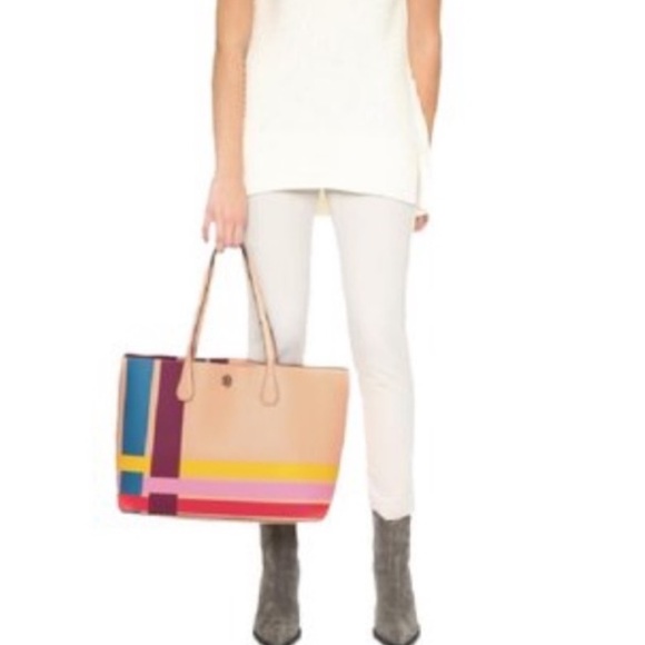 Tory Burch Perry Reversible Multicolor Tote RARE and SOLD OUT - Picture 5 of 16